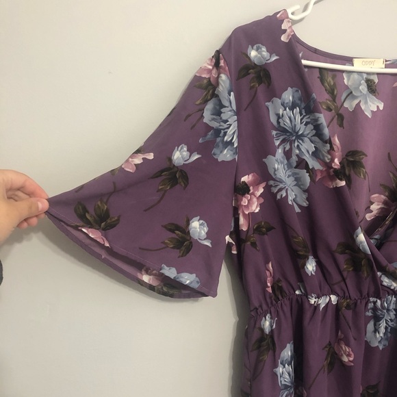 Tunic length faux wrap blouse - Picture 2 of 3